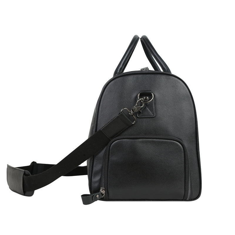 Genuine Leather Tote Travel Bag Overnight Duffle Bag with Shoe Compartment - Image 5