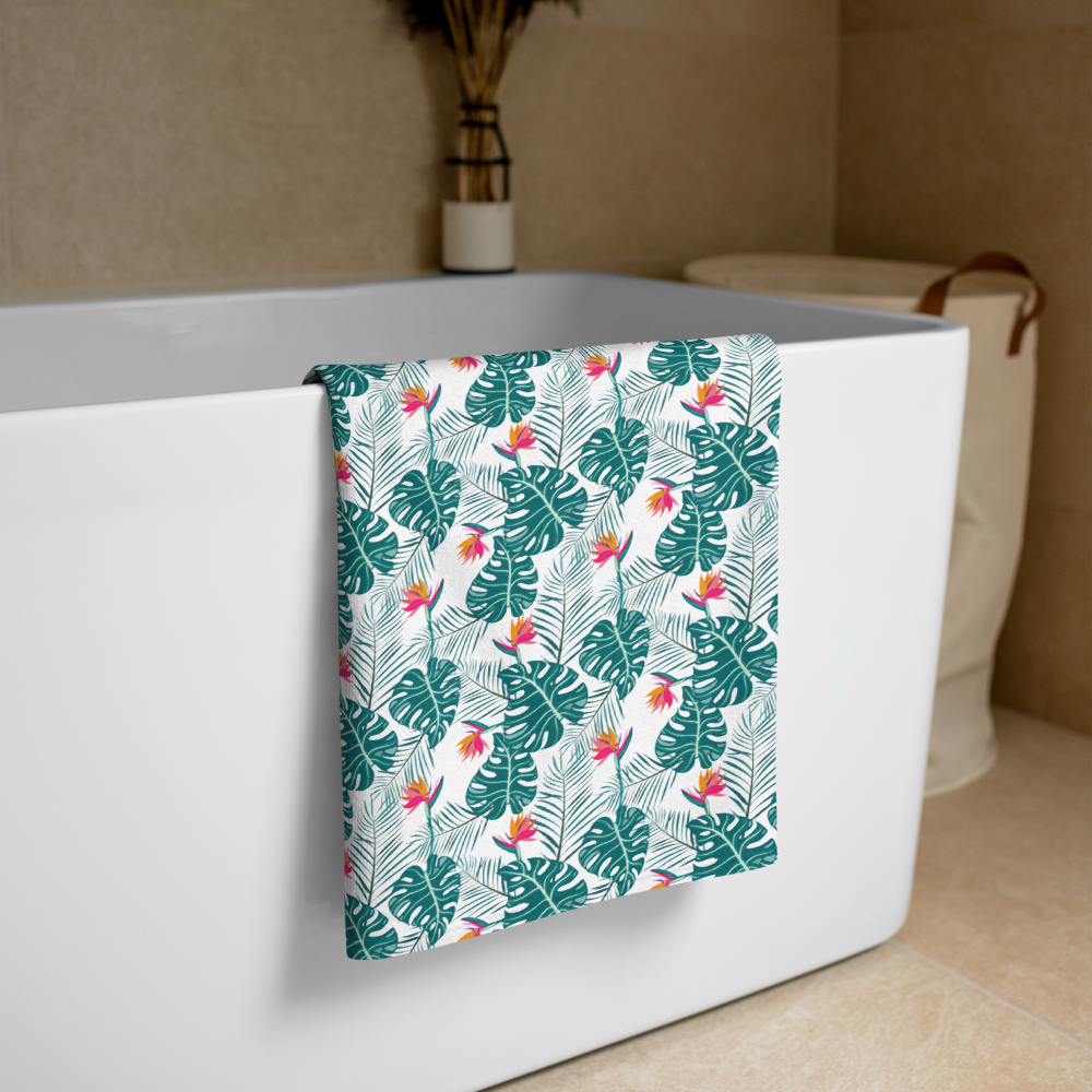 Tropical Leaf Beach Towel, Summer Towel, Poolside Accessory, Vacation Essentials, Gift for Beach Lovers, Tropical Decor - Image 3