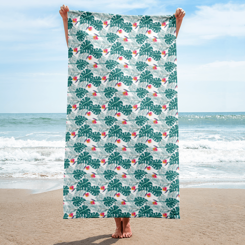 Tropical Leaf Beach Towel, Summer Towel, Poolside Accessory, Vacation Essentials, Gift for Beach Lovers, Tropical Decor - Image 5