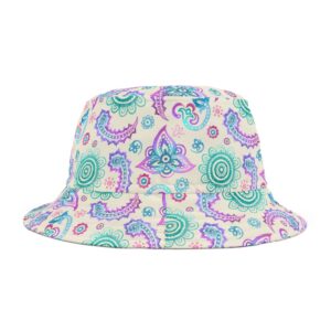 Pastel Paisley Bucket Hat, Soft Boho Tie-Dye Vibes for Spring & Summer