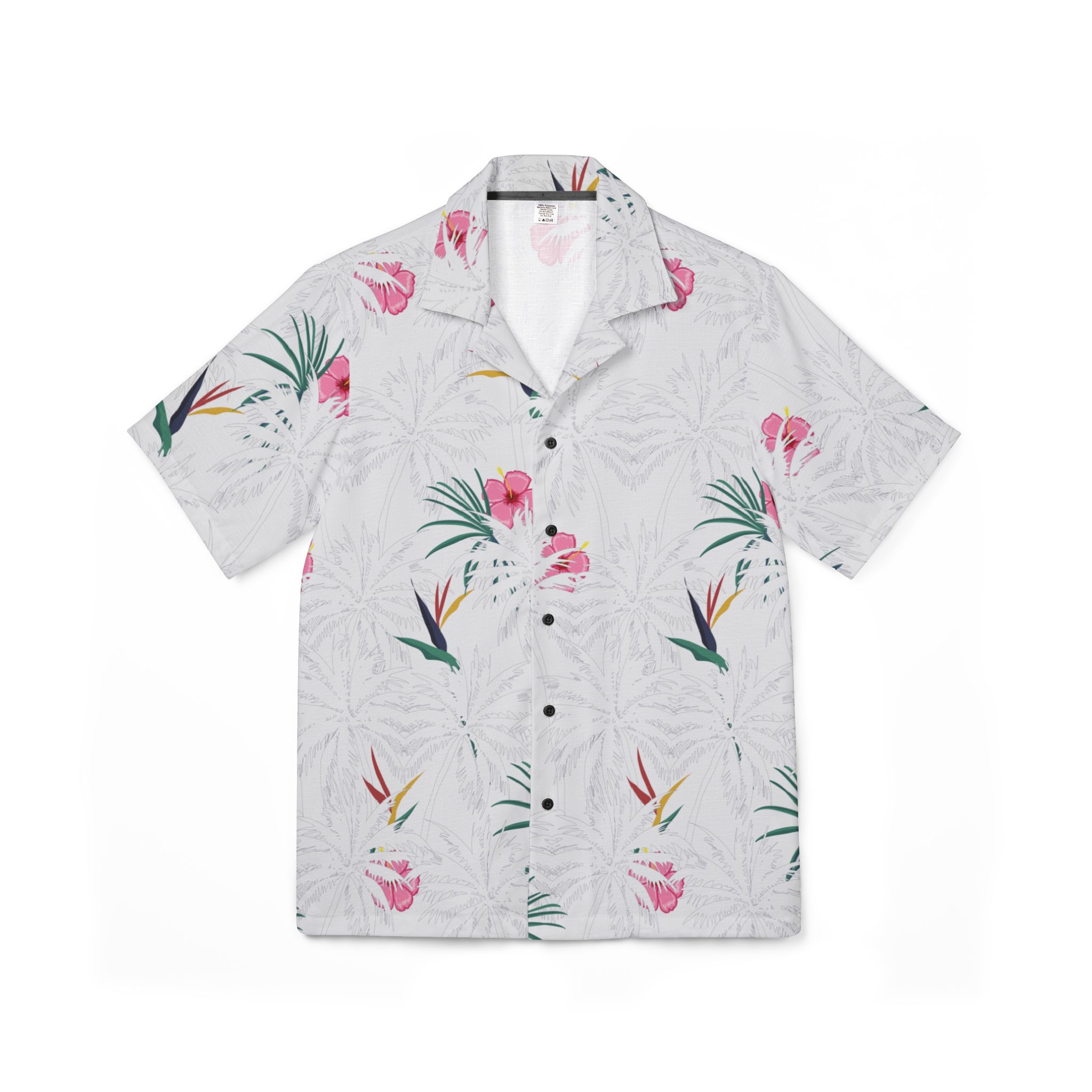 Tropical Hawaiian Camp Shirt for Men, Summer Vacation Shirt, Luau Party Attire, Casual Beach Wear, Gifts for Him, Floral Print Shirt