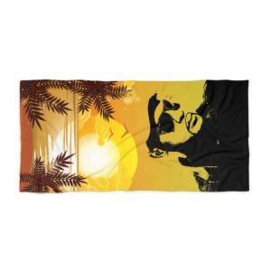 Nathan Blake Beach Towel, Tropical Pirate Sunset Beach Towel