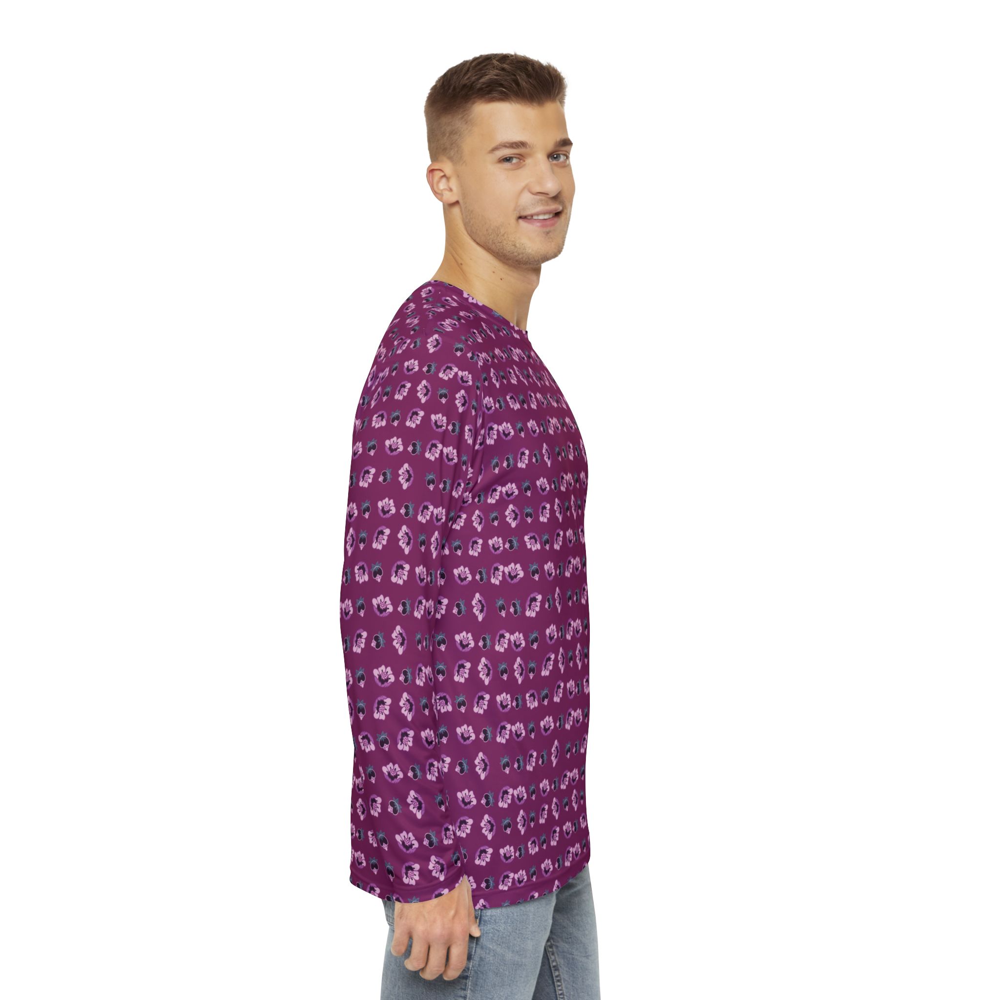 Men's Long Sleeve Shirt - Stylish and Comfortable AOP, Perfect for Casual Outings, Trendy Apparel, Gift for Him, Everyday Wear - Image 6