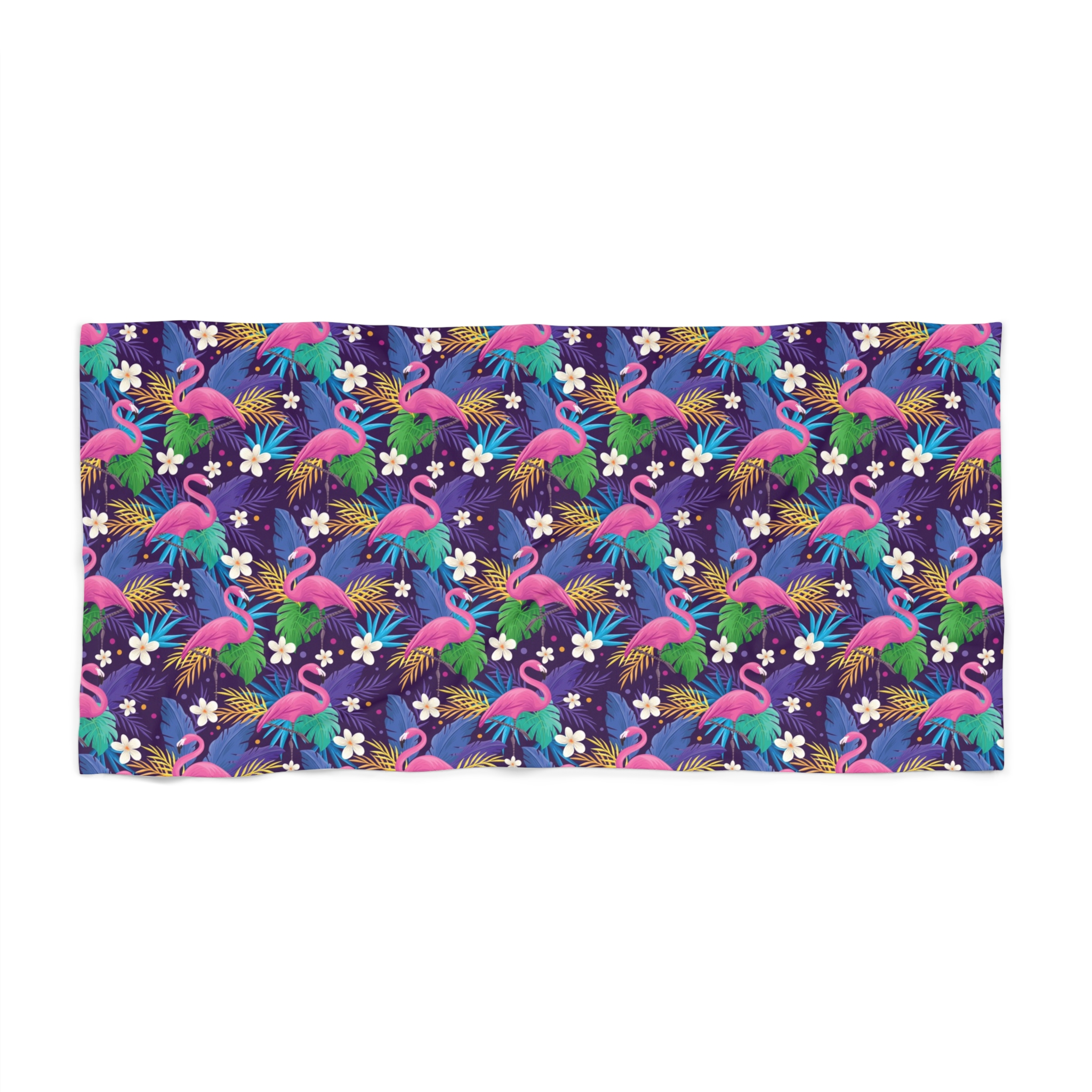 Vibrant Flamingo Beach Towel, Tropical Summer Pool Towel, Lightweight Travel Towel, Perfect for Vacation - Image 2