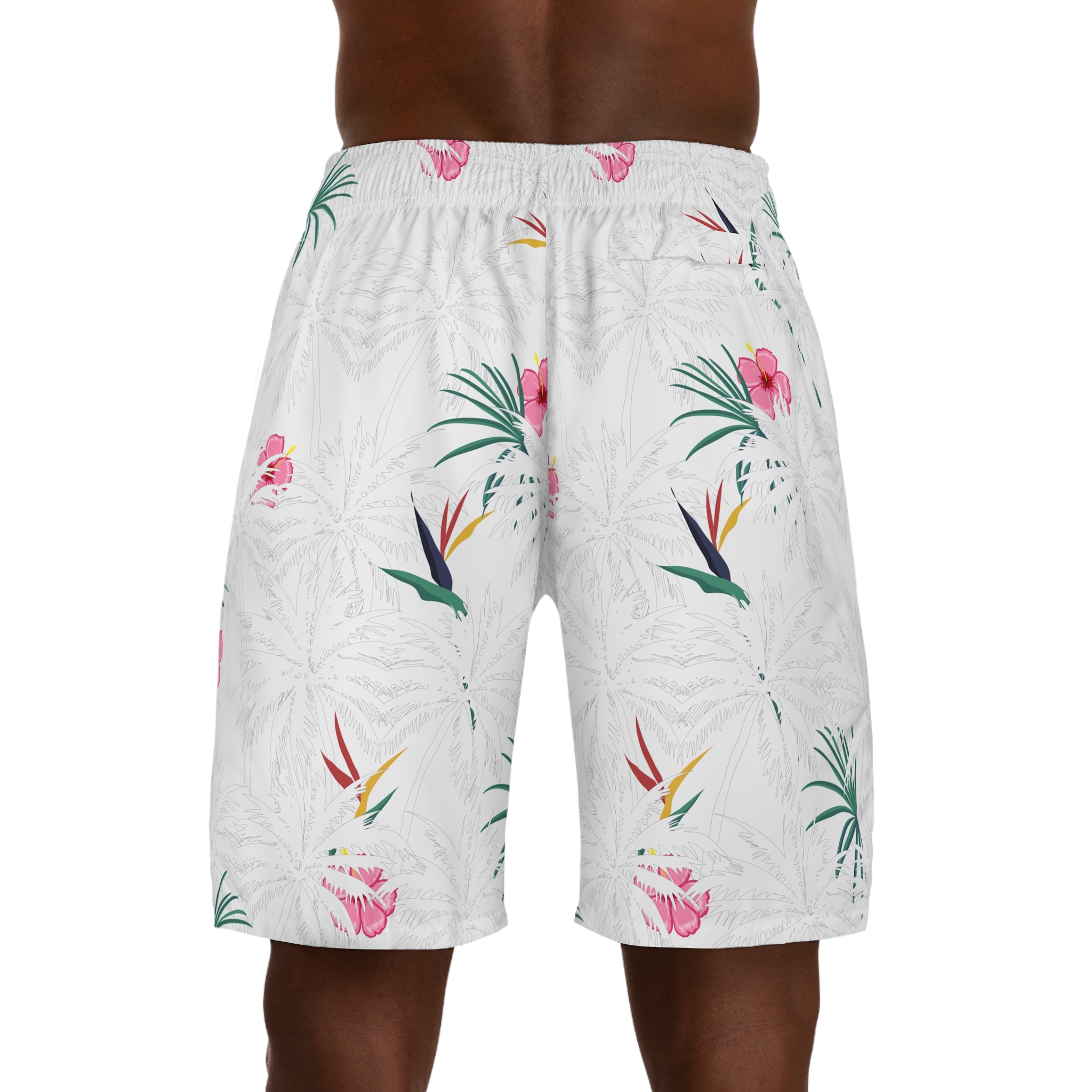 Tropical Men's Jogger Shorts, Casual Summer Wear, Beach Shorts for Men, Vacation Essentials, Gift for Him - Image 4