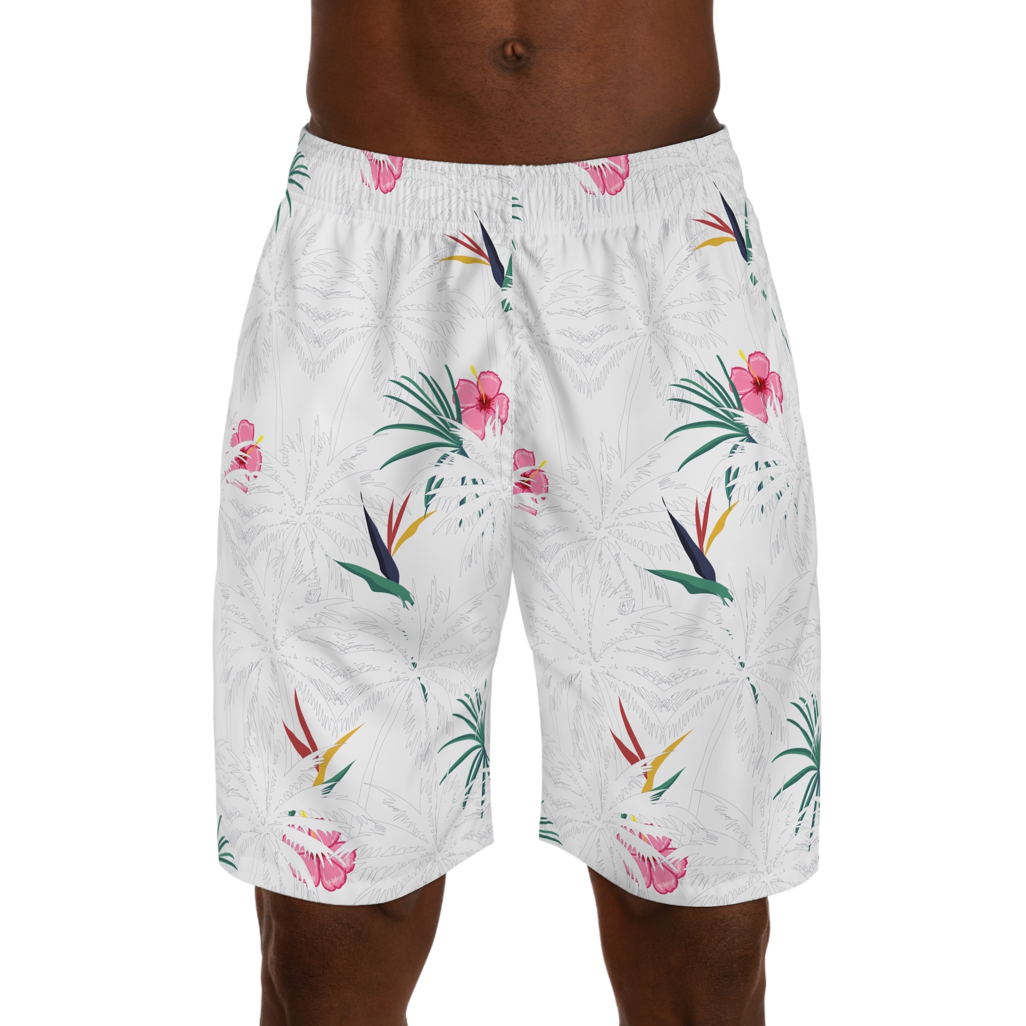 Tropical Men's Jogger Shorts, Casual Summer Wear, Beach Shorts for Men, Vacation Essentials, Gift for Him - Image 3