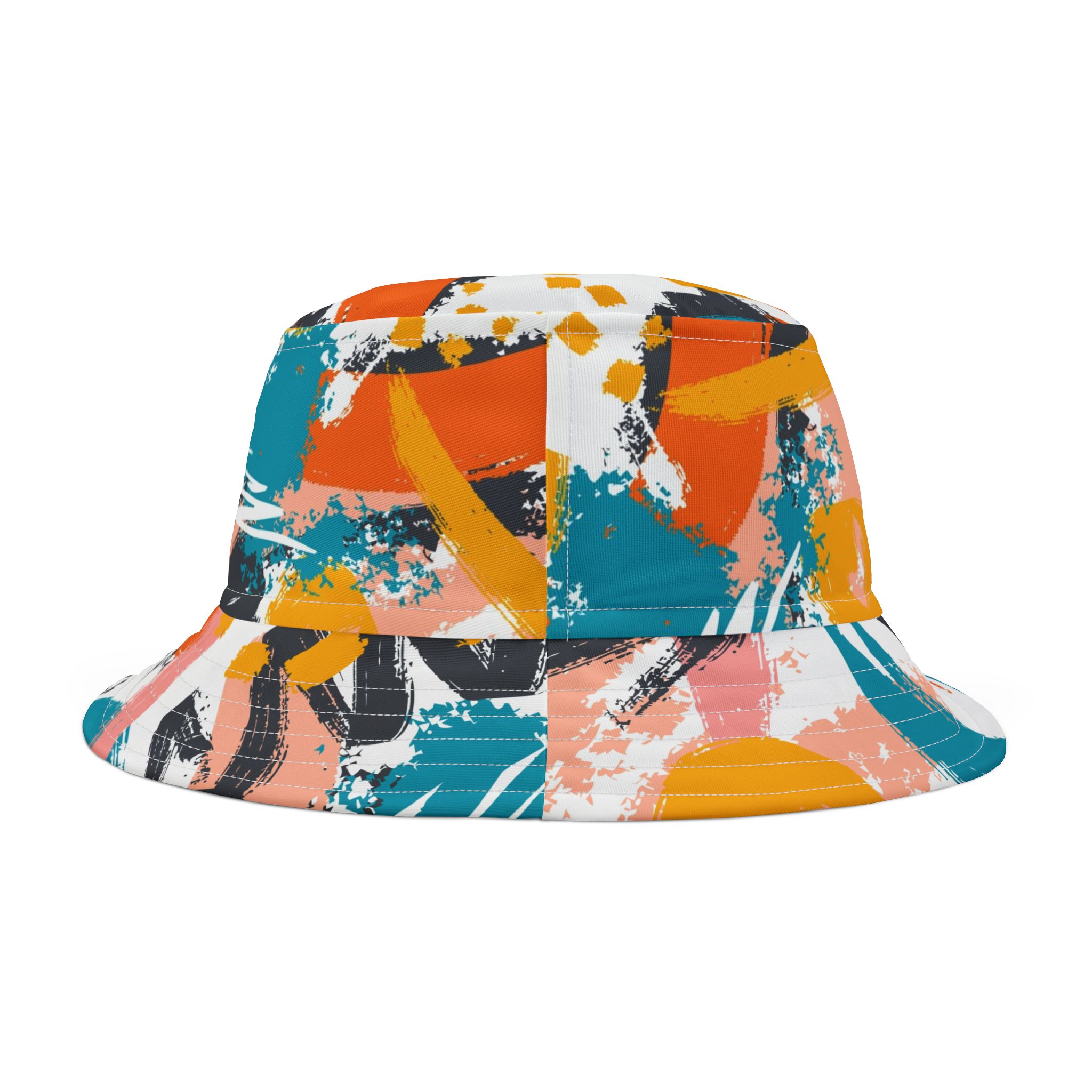 Abstract Graffiti Bucket Hat, Bold Streetwear Style, Colorful Unisex Summer Hat - Image 3