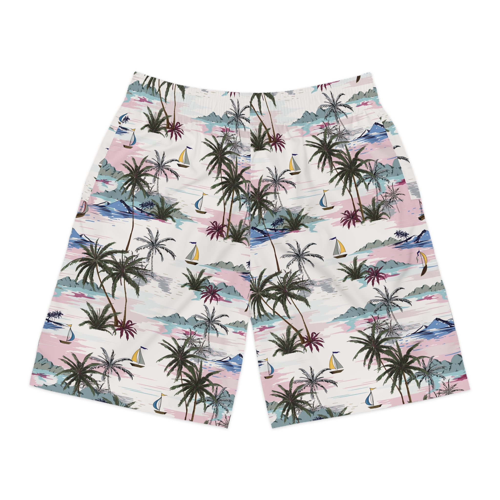 Tropical Print Jogger Shorts for Men - Beachwear, Summer Casuals, Vacation Essential, Relaxed Fit Shorts, AOP Patterned Activewear