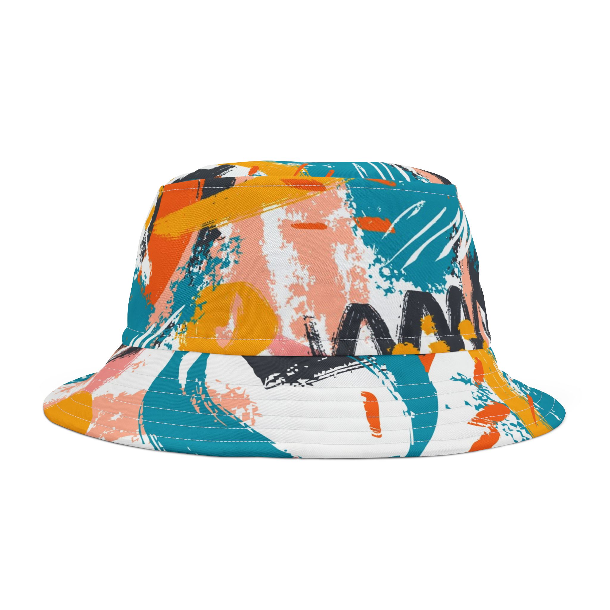 Abstract Graffiti Bucket Hat, Bold Streetwear Style, Colorful Unisex Summer Hat - Image 2
