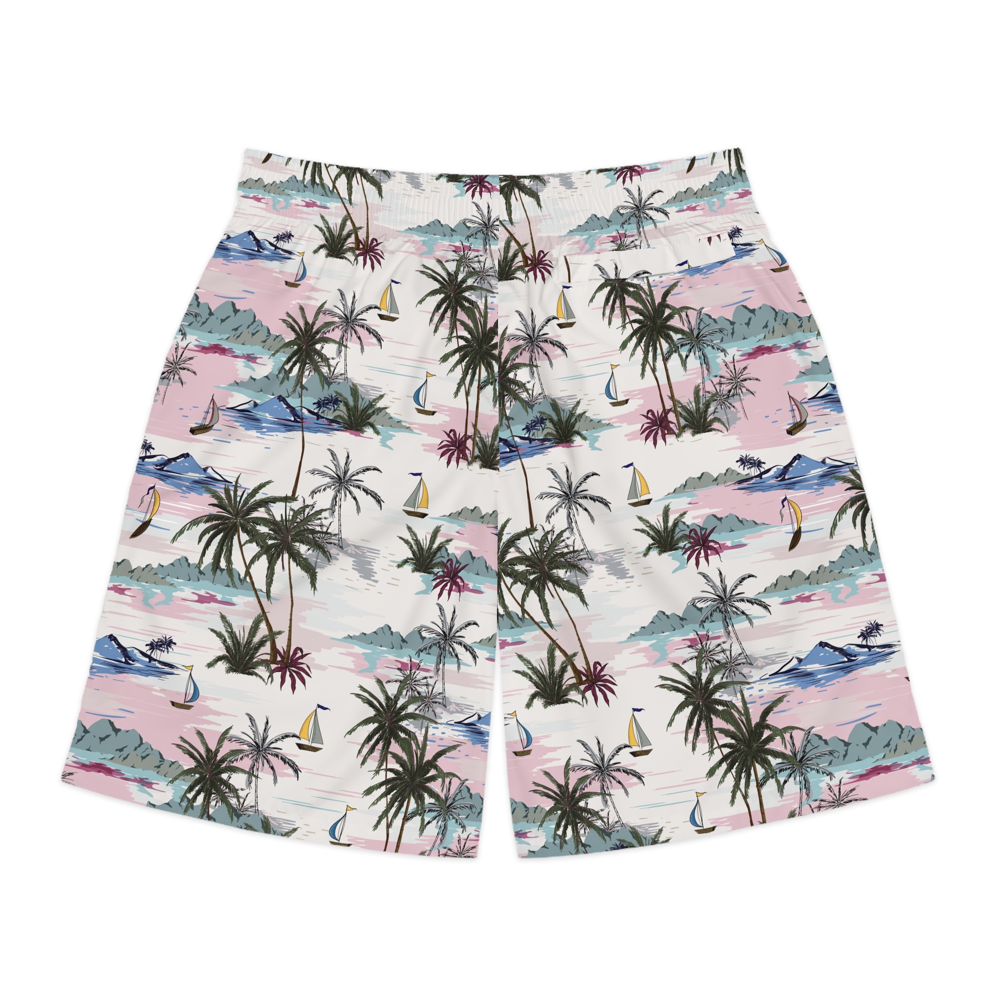 Tropical Print Jogger Shorts for Men - Beachwear, Summer Casuals, Vacation Essential, Relaxed Fit Shorts, AOP Patterned Activewear - Image 2