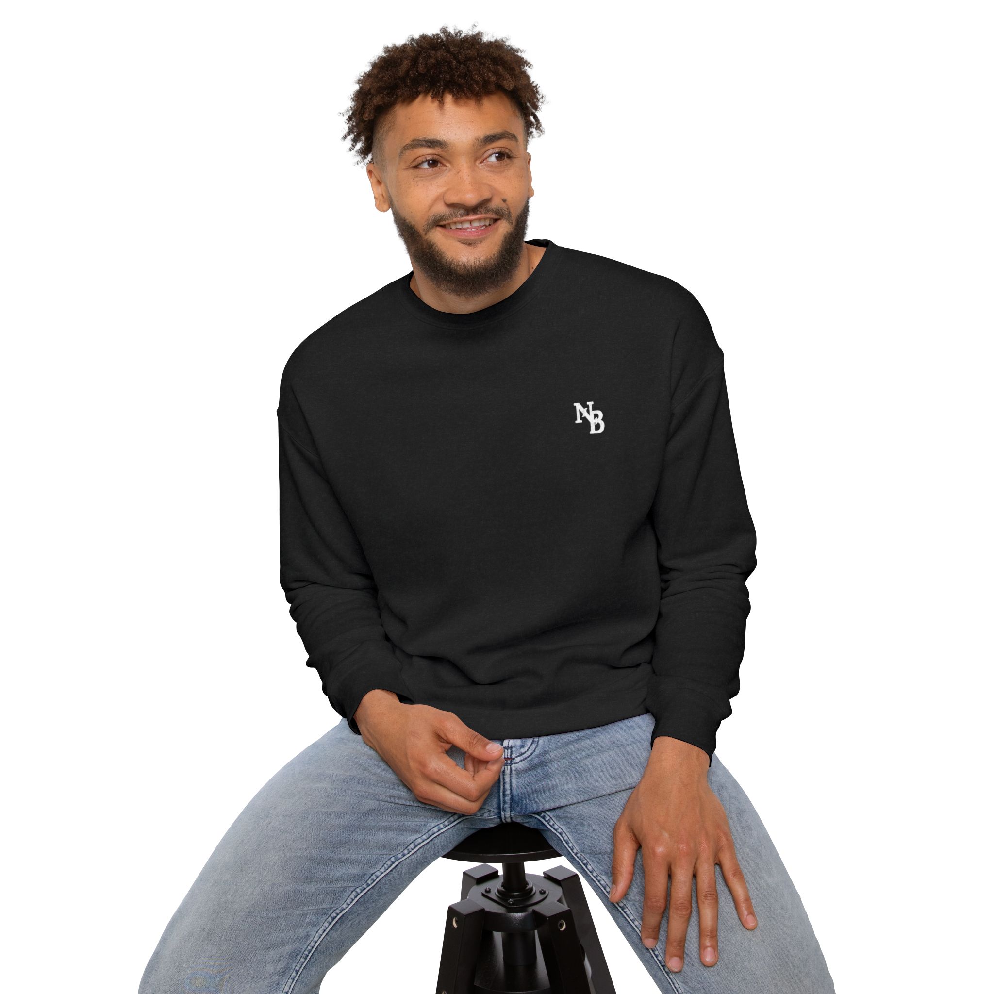 Minimalist White Sweatshirt, NB Unisex Crewneck, Casual Streetwear - Image 8