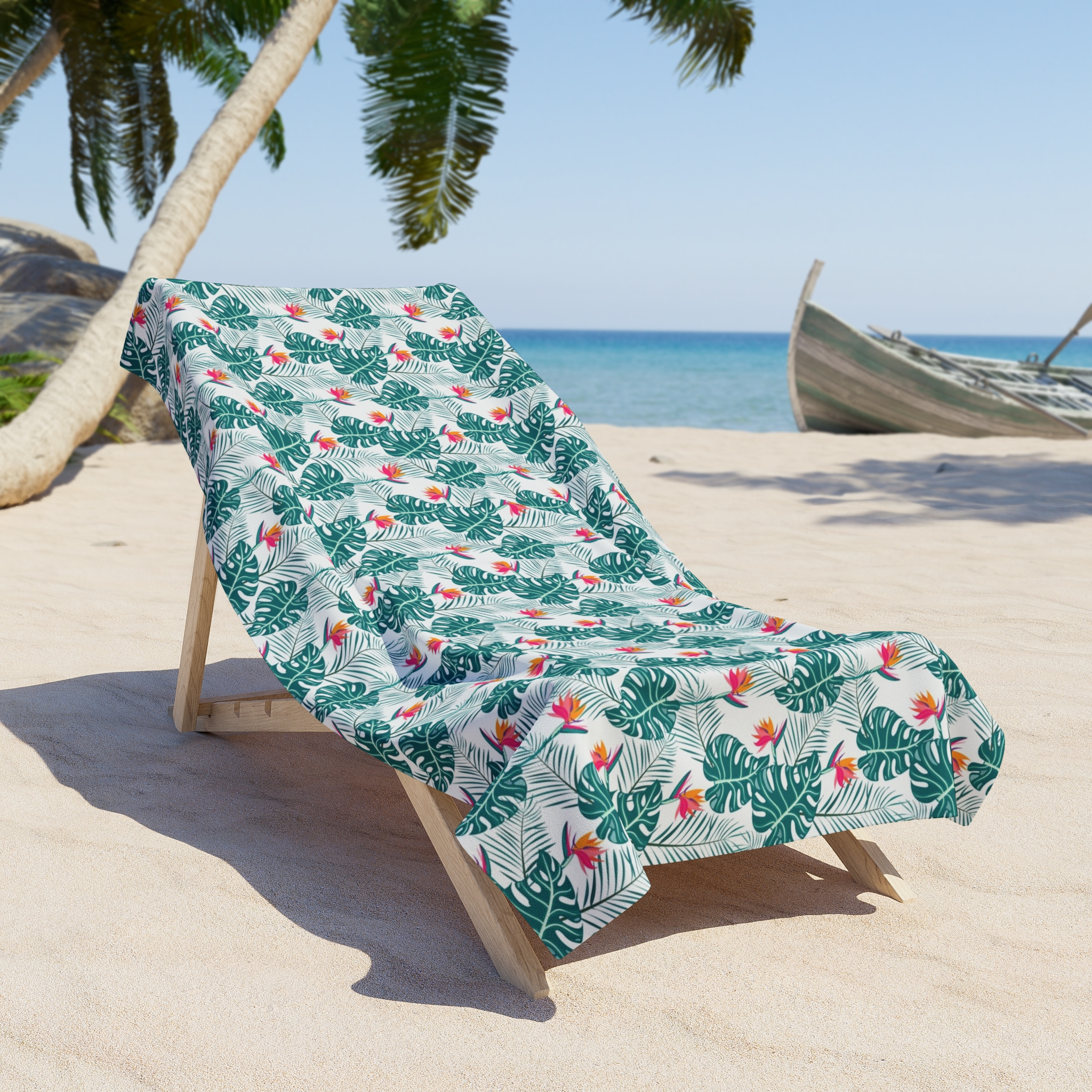 Tropical Leaf Beach Towel, Summer Towel, Poolside Accessory, Vacation Essentials, Gift for Beach Lovers, Tropical Decor - Image 6