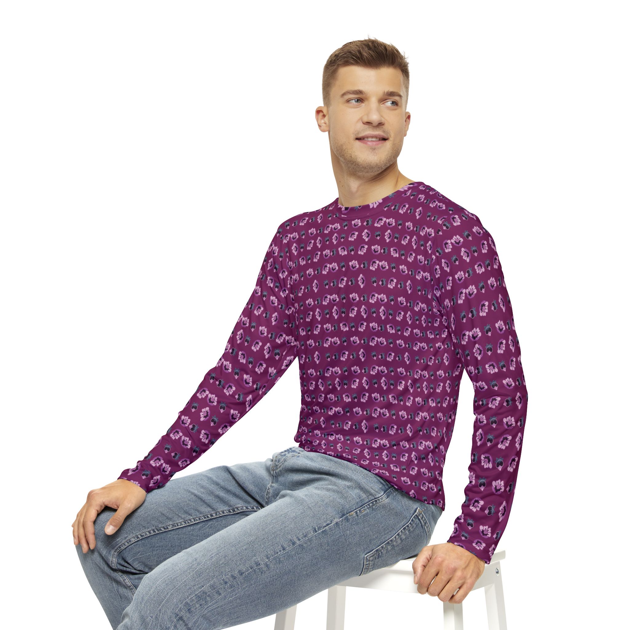 Men's Long Sleeve Shirt - Stylish and Comfortable AOP, Perfect for Casual Outings, Trendy Apparel, Gift for Him, Everyday Wear - Image 7