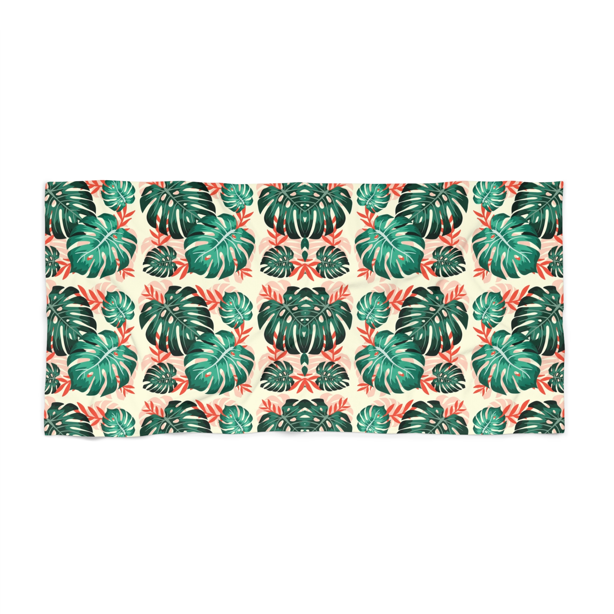 Tropical Monstera Beach Towel | Summer Fun, Poolside Accessory, Vacation Essential, Gift for Beach Lovers, Trendy Pool Towel