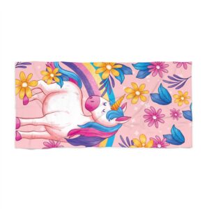 Whimsical Unicorn Beach Towel | Summer Fun Gift | Pool Accessory | Kids Beach Gear | Cute Towel for Beach Days, Parties