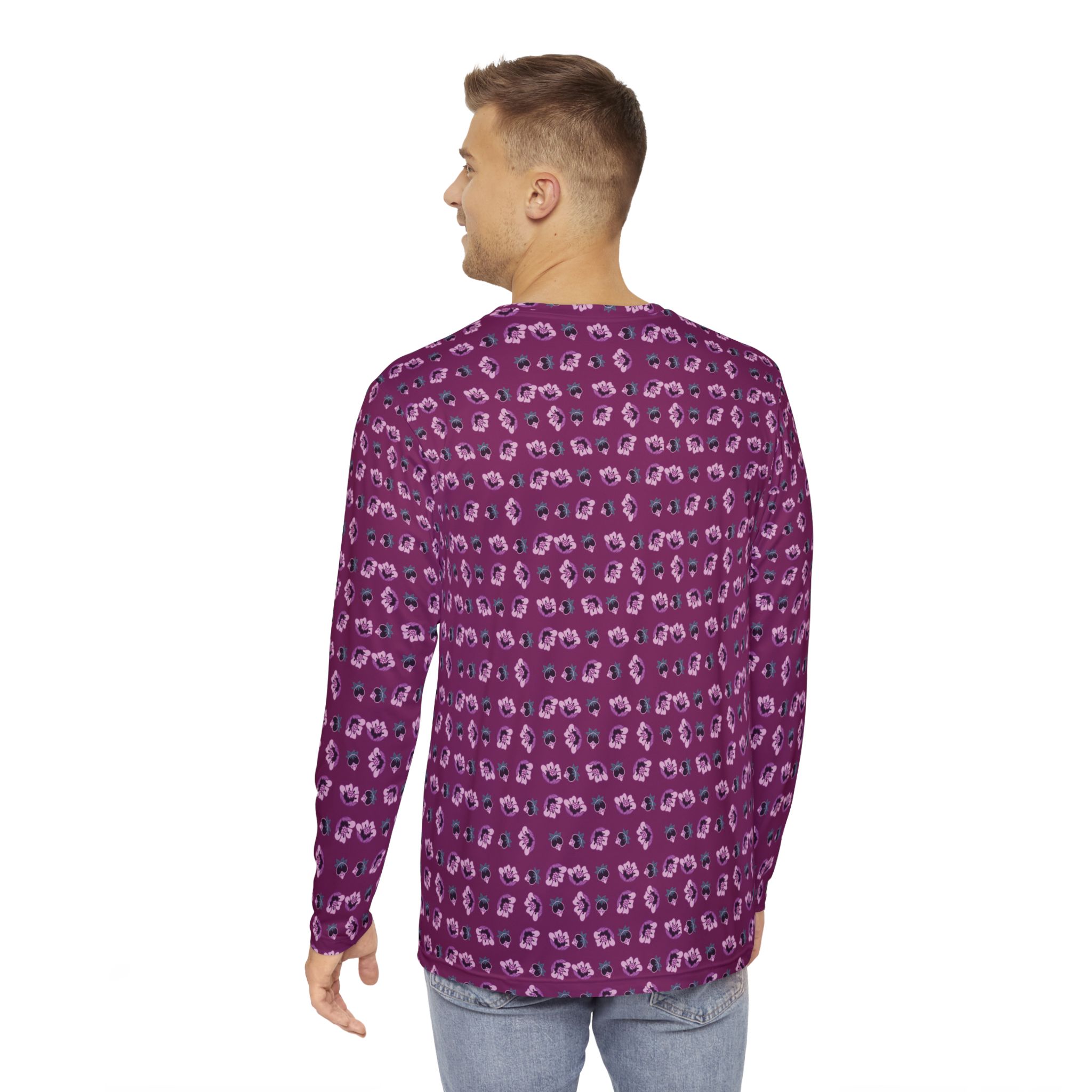 Men's Long Sleeve Shirt - Stylish and Comfortable AOP, Perfect for Casual Outings, Trendy Apparel, Gift for Him, Everyday Wear - Image 4