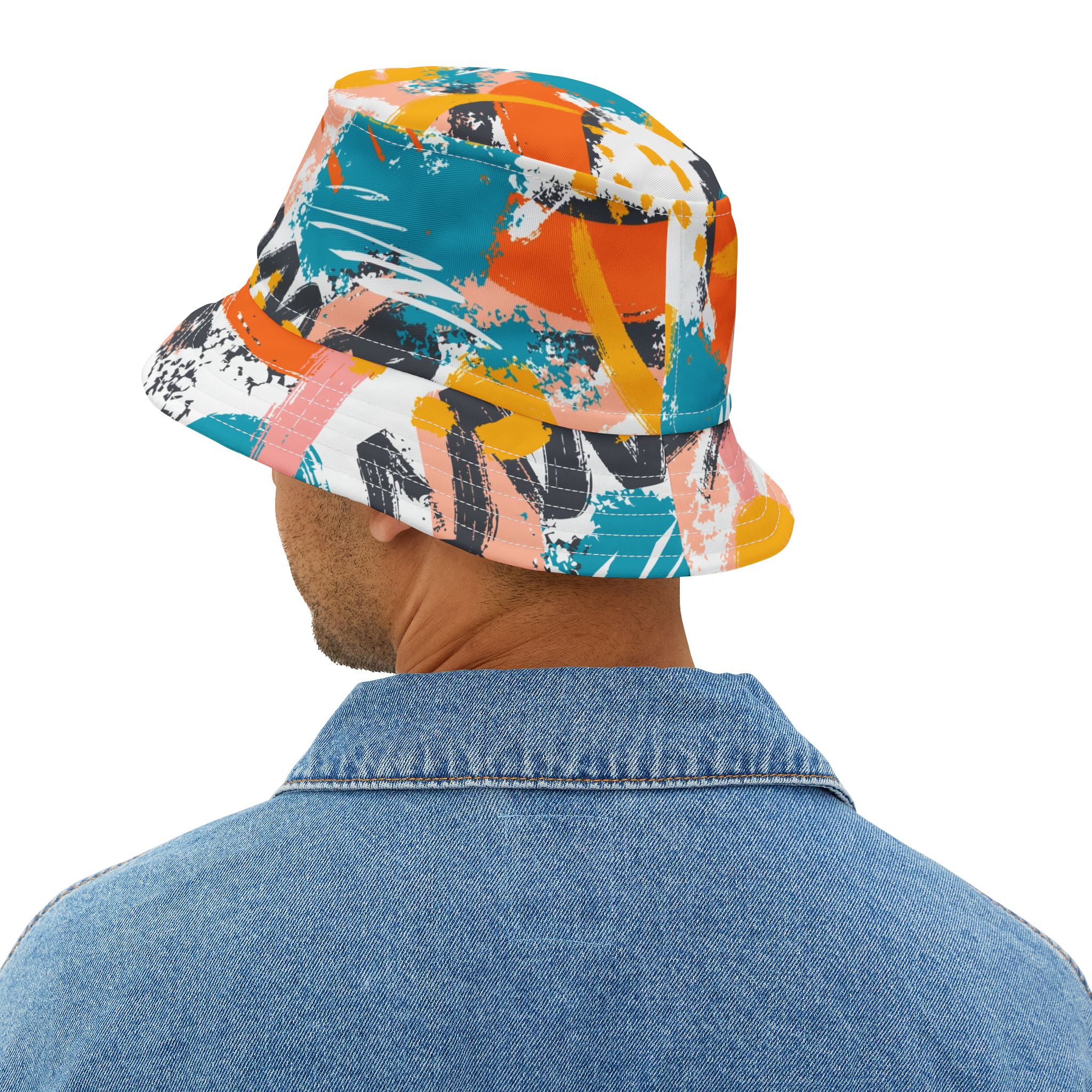 Abstract Graffiti Bucket Hat, Bold Streetwear Style, Colorful Unisex Summer Hat - Image 8