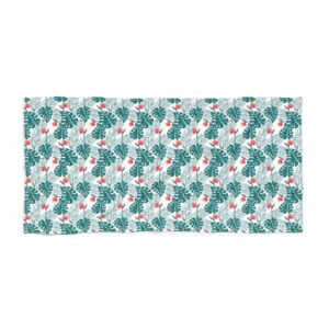 Tropical Leaf Beach Towel, Summer Towel, Poolside Accessory, Vacation Essentials, Gift for Beach Lovers, Tropical Decor