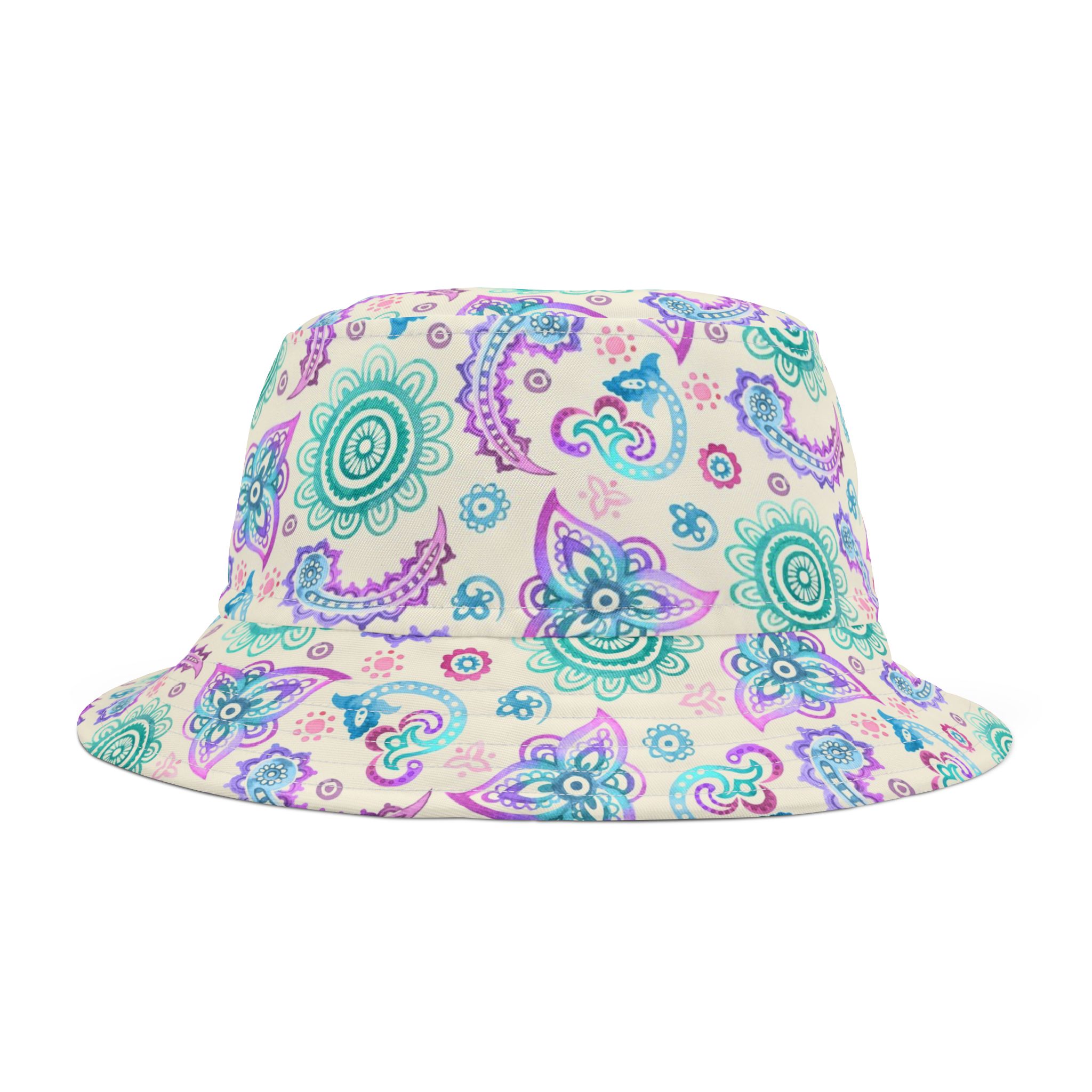 Pastel Paisley Bucket Hat, Soft Boho Tie-Dye Vibes for Spring & Summer - Image 2