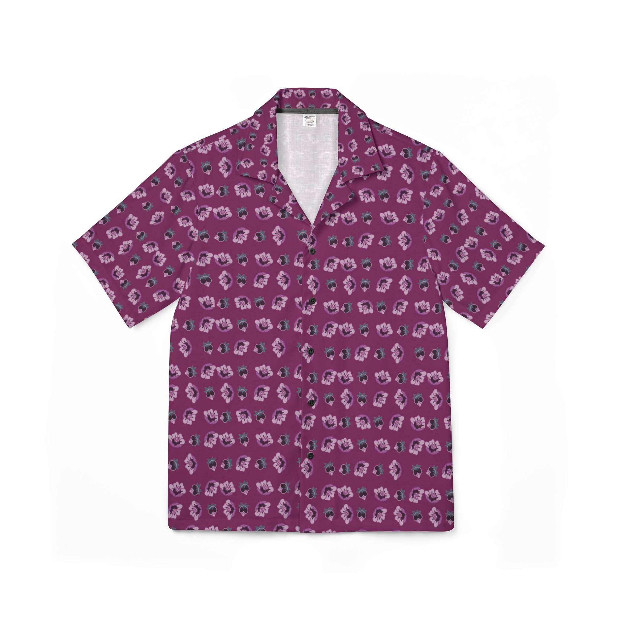 Men’s Purple Leopard Print Hawaiian Camp Shirt, Bold Summer Short Sleeve Button-Up - Image 6