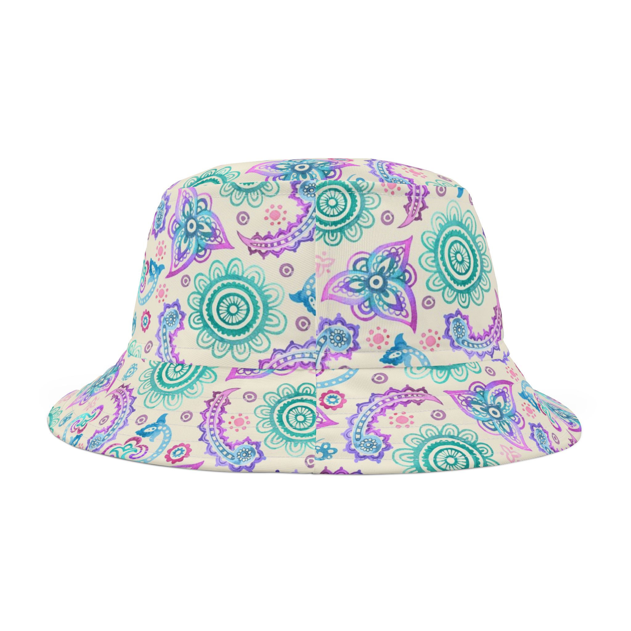 Pastel Paisley Bucket Hat, Soft Boho Tie-Dye Vibes for Spring & Summer - Image 3
