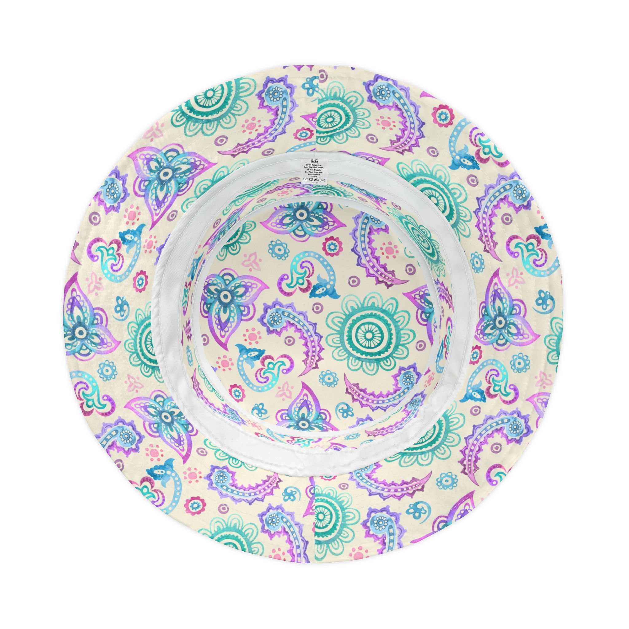 Pastel Paisley Bucket Hat, Soft Boho Tie-Dye Vibes for Spring & Summer - Image 6
