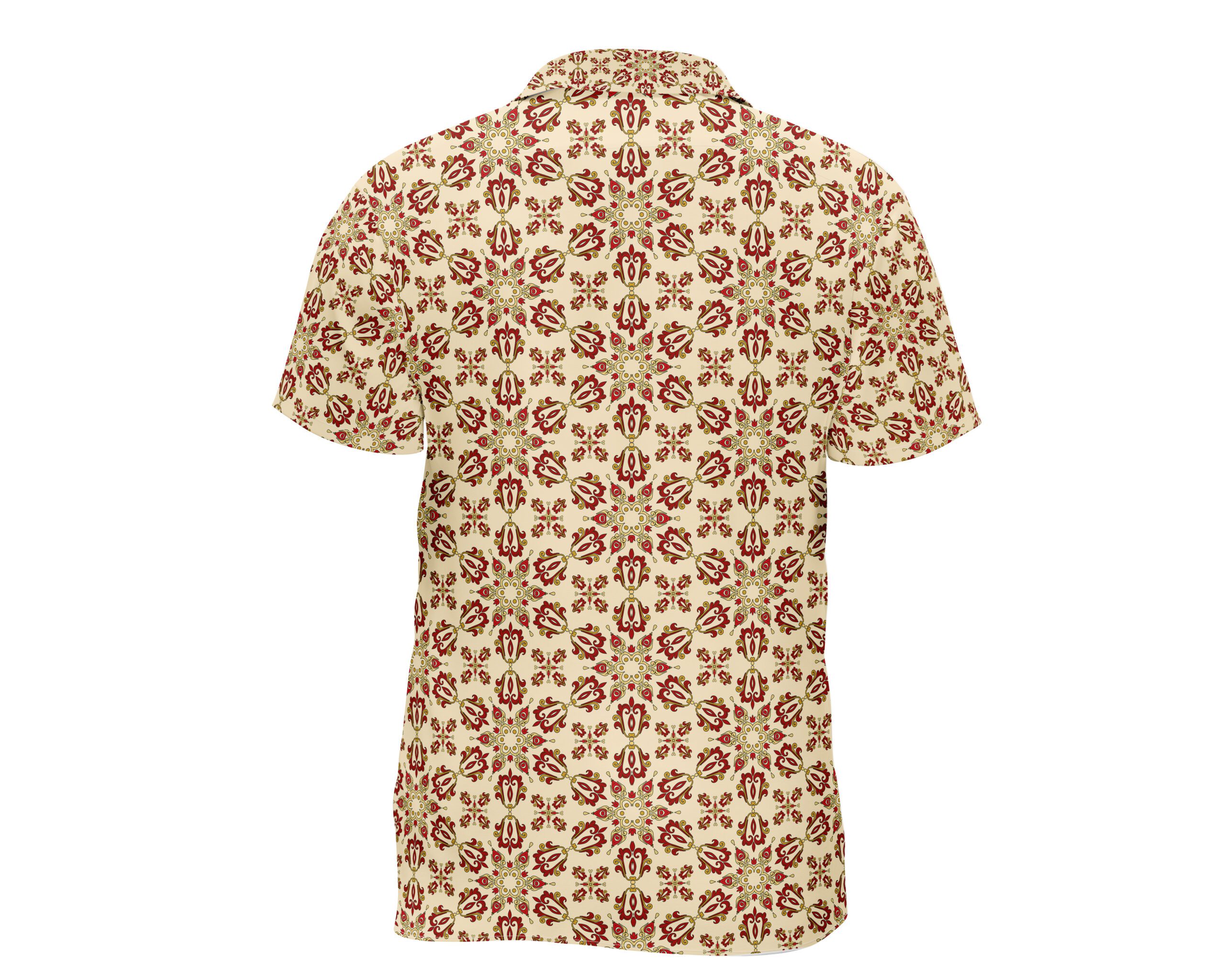 Men's Tropical Floral Camp Shirt, Vacation Style Button-Up, Perfect for Summer Parties, Luau, Beach Days, Travel Wear, Relaxed Fit - Image 3