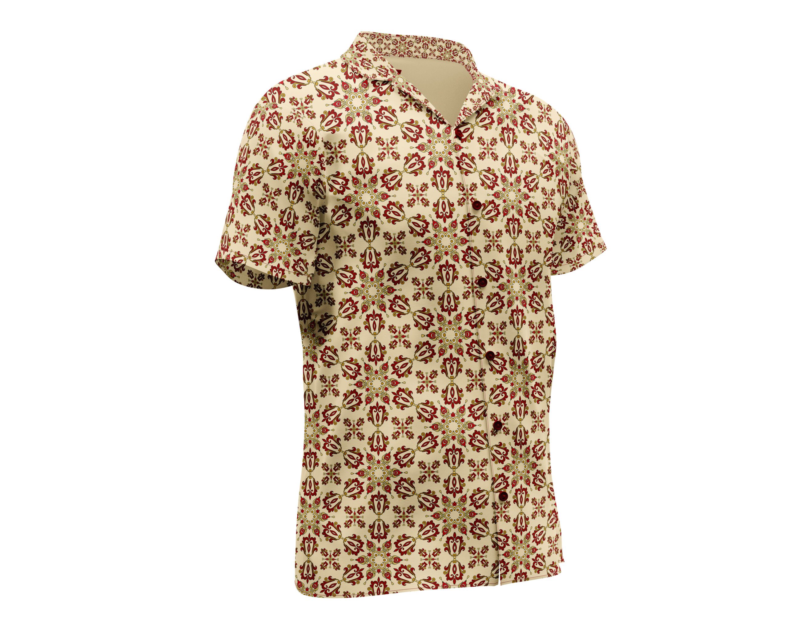 Men's Tropical Floral Camp Shirt, Vacation Style Button-Up, Perfect for Summer Parties, Luau, Beach Days, Travel Wear, Relaxed Fit - Image 4