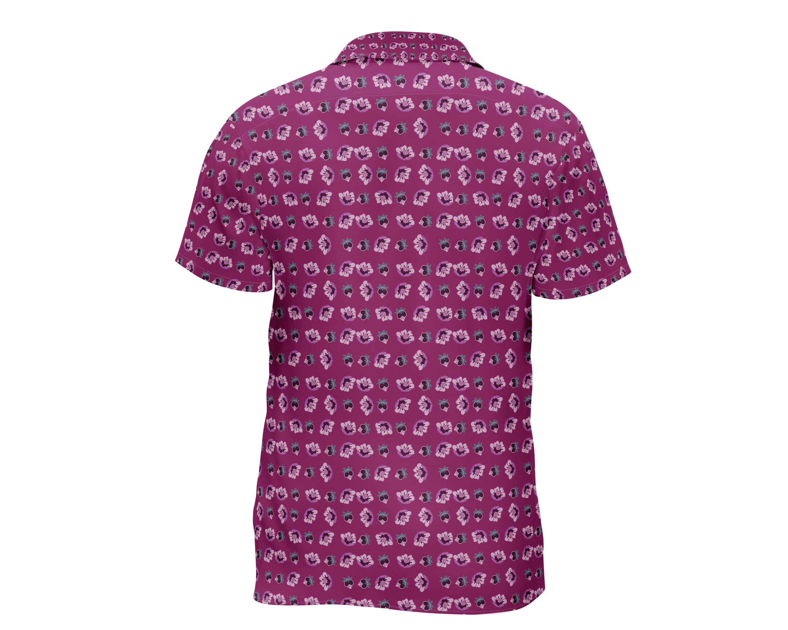 Men’s Purple Leopard Print Hawaiian Camp Shirt, Bold Summer Short Sleeve Button-Up - Image 3
