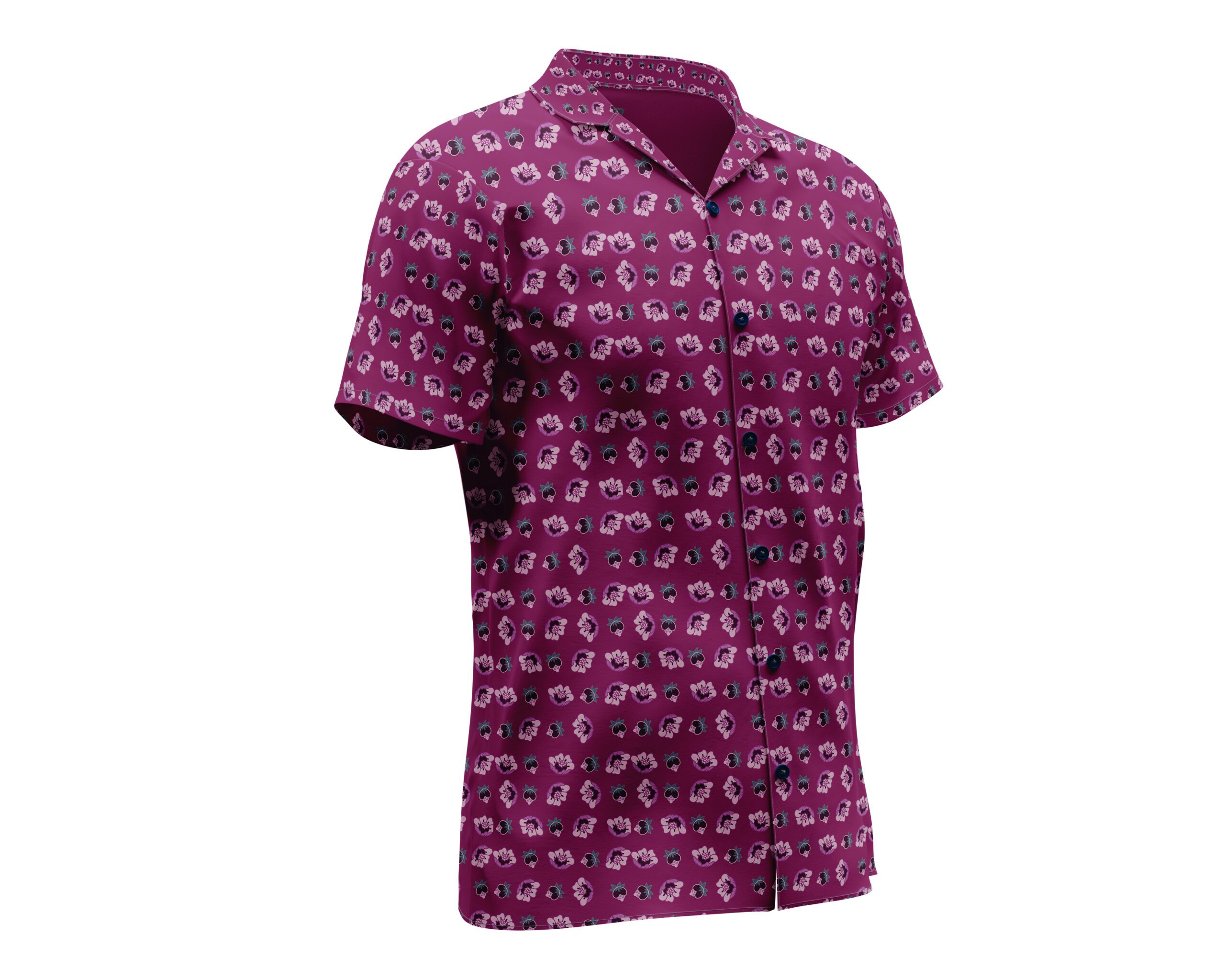 Men’s Purple Leopard Print Hawaiian Camp Shirt, Bold Summer Short Sleeve Button-Up - Image 4