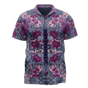Men's Hawaiian Camp Shirt, Relaxed Floral Print, Summer Vibes, Beachwear, Vacation Essential